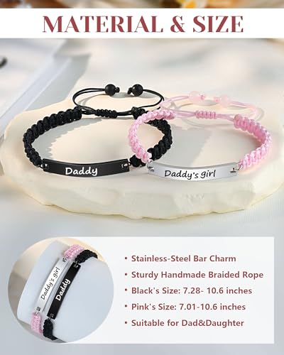 UPROMI Matching Father Daughter Bracelet Fathers' Day Christmas Birthday Gifts for Dad Daddy from Daughter Gift Ideas4