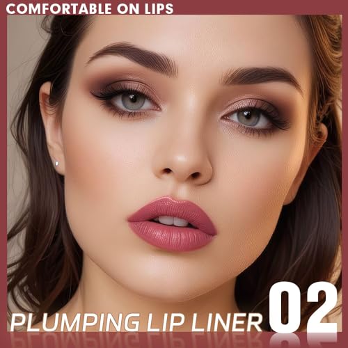 Image of SUAKE Plump Matt Lipstick Lipliner Pencil Pack,Waterproof Crayon with Silicone Smudger for Define Contours & Sculpting Lip, Longwear Moisture Smooth Creamy Formula for Lip Makeup-02 Wine