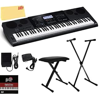 Casio WK-7600 Clavier avec support réglable, banc, pédale de soutien, alimentation, DVD d’instructions Austin Bazaar et… - Les Beatles, Paul McCartney, John Lennon, RIngo Starr, George Harrison