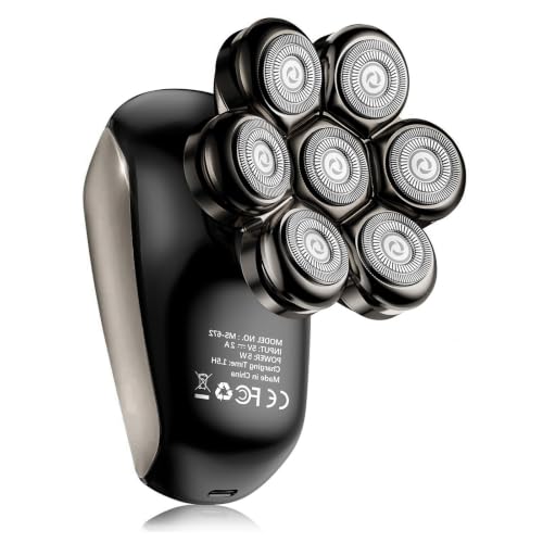 Detachable Magnetic Head Shavers Electric Razor with 7D Floating Blades 3 Wash Programmes