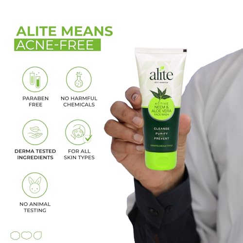 Image of Alite Neem & Aloe Vera Face Wash | Purify, Hydrate & Defend Against Acne | Gentle, Effective & Dermatologically Tested (Pack of 3,70g Each)