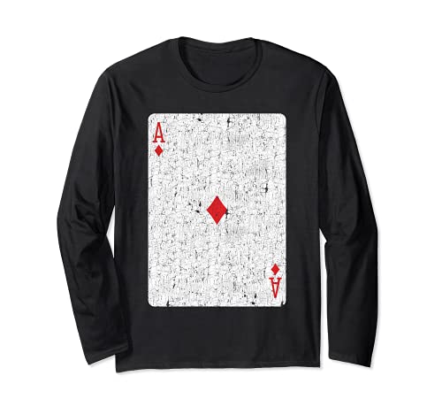 Ace of Diamonds Card - Poker, Bridge Player, Costume Manga Larga