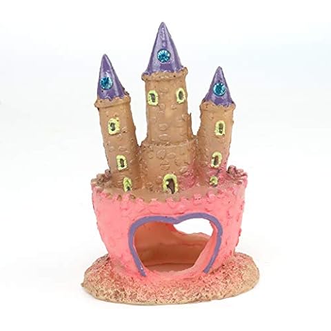 Bobury Pink Princess Castle Fish Cave Aquarium Ornament Fish Tank Decoration Cover