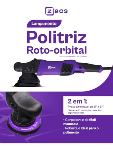 Politriz Roto Orbital Zacs 5 110v + Boinas 5 Vonixx Corte Refino Lustro