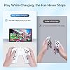 JINGDU Switch Joy-Con Charging Grip Compatible with Nintendo Switch & OLED Model, Play While Charging, Portable V-Shaped Switch Joy-Con Controller Charger with Indicators, White
