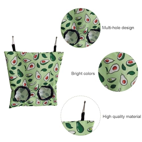 TUKNN Heu Futterbeutel, Kaninchenfutterautomat, Meerschweinchen Heu Feeder Bag, Kaninchen Heutasche, Mit S-Haken,Grün