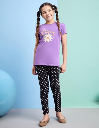 Image of Amazon Brand - Symbol Girl's Cotton Jersey Stretchable Leggings | Ankle Length | Aged 2-14 Years