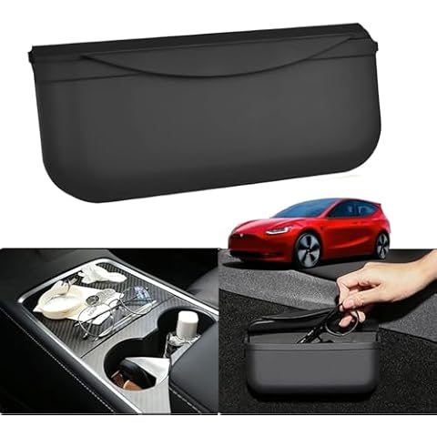 ASVEGE Car Sunglasses Case for Tesla Model 3/Y,Silicone Storage Organizer Box for Keys Cards,Silicone Sunglasses Holder,Tesla Accessories Cover