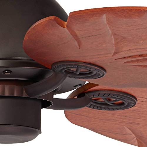 Casa Vieja 60" Oak Creek Tropical Rustic Country Cottage Large Indoor Outdoor Ceiling Fan Oil Rubbed Bronze Brown Walnut Wood Leaves Damp Rated for Patio Exterior House Porch Gazebo Garage Barn - Image 4