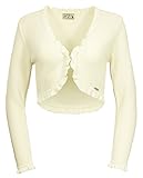 Natur / Cremeweiß Huber Mode & Tracht GmbH Trachten Strick Bolero Franja - Natur Cremeweiß Gr. 38