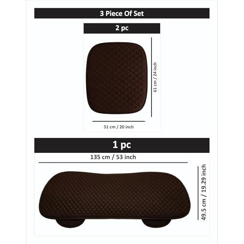 Image of AURAFRESH Car Seat Protector Cushions Cover, Airbag friendaly. (Brown, 3PC Rear SEAT)