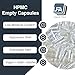 Empty Capsules Size 4 - Clear Vegan HPMC - 120 Count - Fits Capsule Machine Filling Tray - Joined Vegetarian Caps Easy Snap for DIY Powder Supplement Pills - Certified Halal Kosher Hypromellose