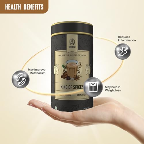 Image of House of Hindraj King of Spices Masala Masala Tea Loose Leaves 180 g Traditional Spiced Chai with Clove, Cardamom, Ginger & Cinnamon Caffeine-Free, Aromatic & Refreshing