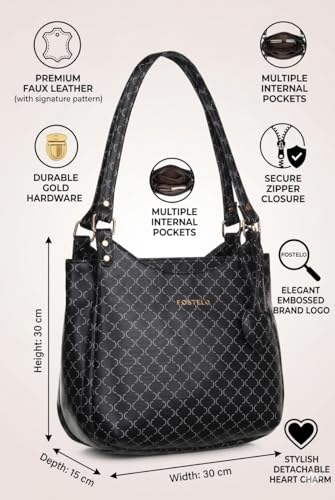 Image of Fostelo Women's Blossom Luxe Satchel Tote Handbag for Women | Ladies Purse | Stylish Shoulder Bag | Gift For Women