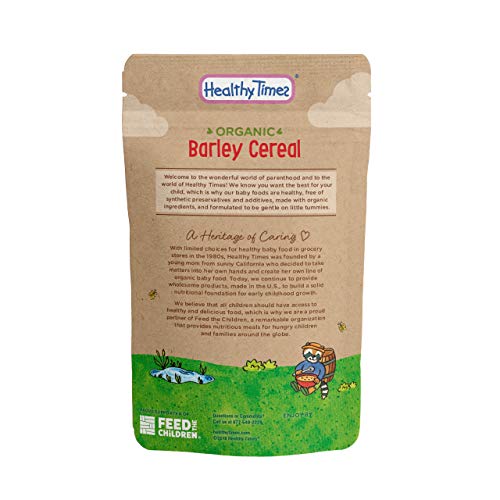image for Healthy Times Organic Whole Grain Barley Baby Cereal, 5 Ounce (Packagi