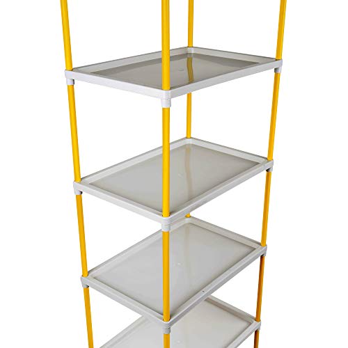 Image of Little One's Multipurpose 5 Plastic Shelf Storage Rack /Shoe Rack with Wheels, ISI Certifed, (Unbreakable Material), Tray 5