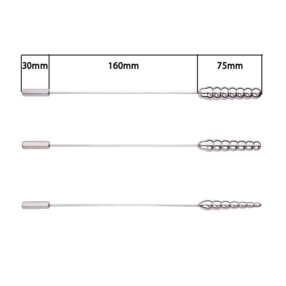 SM Penis Plug Edelstahl Harnröhren Plug, Harnröhren Dilator Set Erotik Spielzeug Für Männer Urethral Dilatoren,265mm Die Lange Katheter Penis Plug Stretching Beaded Schaft (S+M+L)