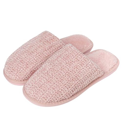 Women's Slippers Memory Foam Slippers Scuff Outdoor Indoor Warm Plush Bedroom Golden thread Couple Slipper3