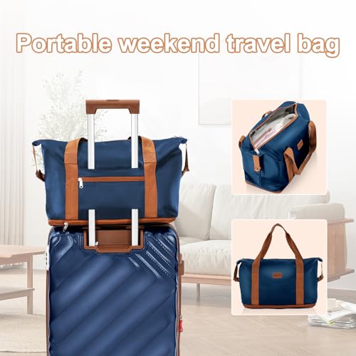 Image of 6 piece Luggage Set Expandable Suitcase 22x14x9 Airline Approved Carry on, ABS Hard Case Suitcases with Spinner Wheels, TSA Lock, (DarkBlue)