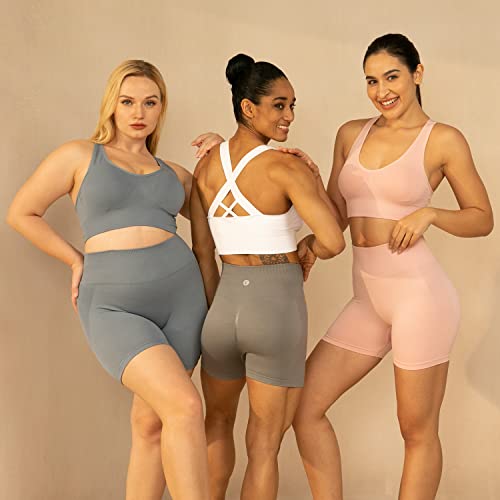 Evercute Women's Butt Lifting Shorts Pack Workout Sets Booty Shorts High Waist Gym Shorts Seamless Exercise Fitness Yoga4