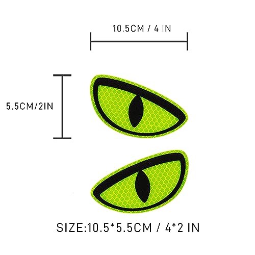 Image of Thcbme 2 Pack Car Stickers Eye Yellow Night Safety Driving Reflective Cute Caution Decal, Motorcycle Helmet Stickers Decals, for Bumpers, Window, Laptop, Wall (Yellow) Reflective 4 inch by 2 inch 1