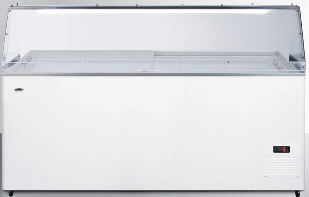 Summit Appliance NOVA53PDC 61" Wide Fully Assembled Commercial Dipping Cabinet with Digital Thermostat, Sneezeguard, Light, Manuela Defrost, Removable Lock, Fan-Cooled Compressor and Casters