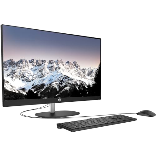 Image of HP Business 27 inch 13th i7 All in One Desktop Computer, FHD Display, 64GB RAM, 2TB SSD, IR Camera, RJ-45, Wi-Fi 6, Wired KB & Mouse, Windows 11 Pro, Black, with Adata 512 External SSD Bundle