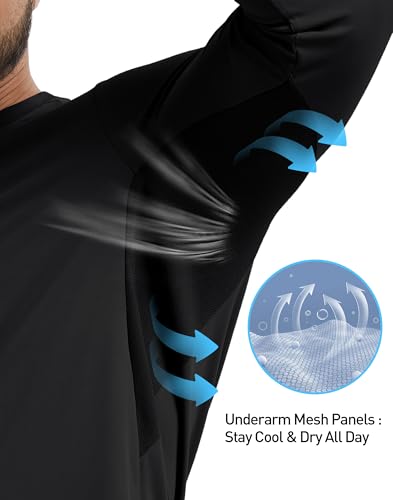 Image of DAXIANG Men's UPF 50+ Sun Protection Long Sleeve Rash Guard UV Hiking Running Athletic Fishing Quick Dry Lightweight T-Shirt