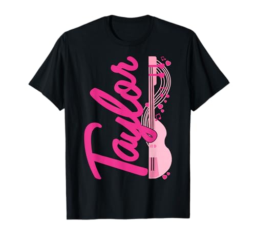 Girl Retro Taylor First Name Personalized Groovy 80's T-Shirt