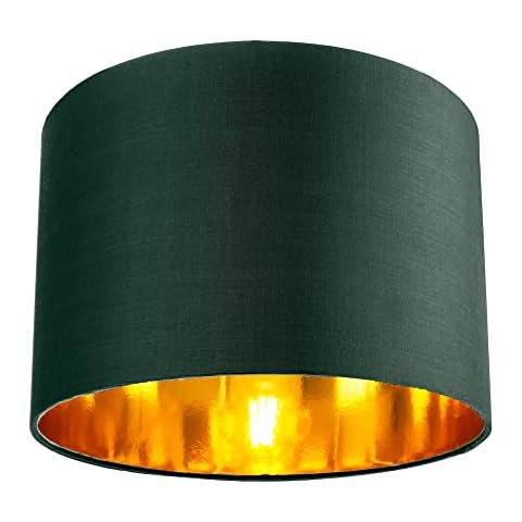 Chic Forest Green Cotton Drum Lamp Shade Cover