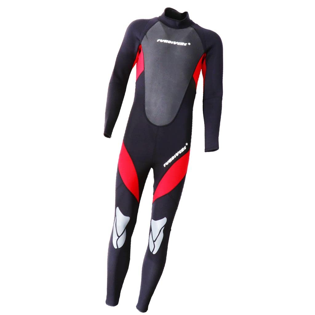 Ubersweet® 3mm Neoprene Men Wetsuit Full Body Suit for Scuba Diving Swimming Red M-image-11