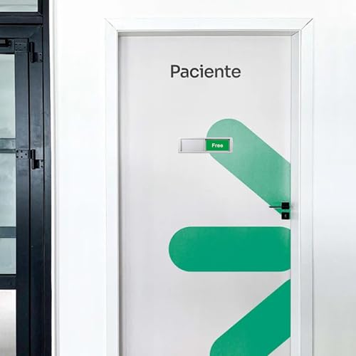 Image of Free /Engaged Sign,Magnetic Slider Door Signs For Home, Office Restroom Conference Hotels,Easy To Read, Non-Scratch In Use Available Sign Slider Door Indicator Tells Whether Vacant Occupied-7'' x 2'' - Silver