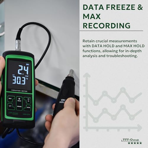vibration meter vm-424 digital vibrometer handheld vibration analysis equipment acceleration velocity displacement measurement