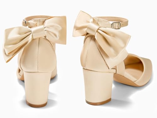 Image of Coutgo Women's Chunky Heels Ankle Strap Pointed Toe Pumps | Dress Shoes