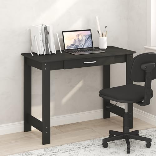 Furinno Jaya Desk, 39.2" Wide Computer Desk with H-Legs and Drawer, Darkwood - image 2