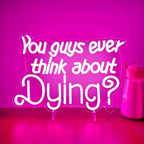 Image of Existential Neon Sign - Thought-Provoking Wall Decor, Pink Neon Light