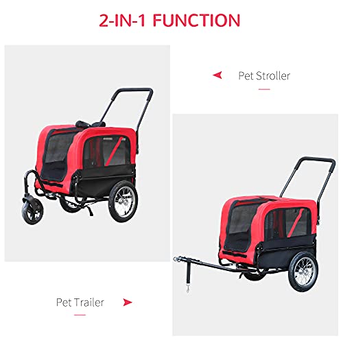 Aosom 2-in-1 Small Dog Bike Trailer and Bike Stroller with Hitch, Bicycle Trailer Sidecar Bike Wagon Cart Carrier… - Image 6