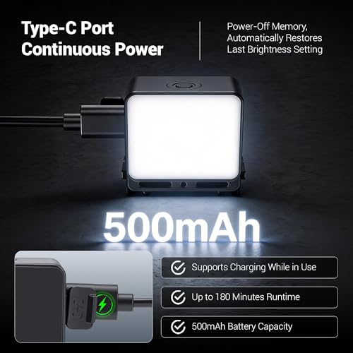 Image of JJC LED Light for Insta360 Ace Pro 2 Accessories, Magnetic Auxiliary Fill Light Attachment, Rechargeable IPX5 Waterproof Mini Video Light, for Selfie Vlog Recording Lightweight