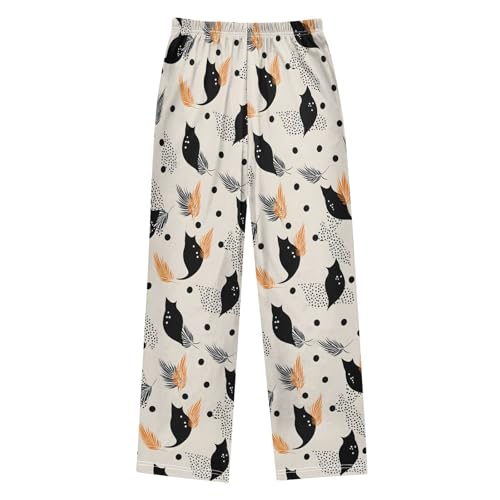 Pajama Pants Lounge Sleep PJ Bottoms Sleepwear Elastic Waist Drawstring S Leaf Wave Dot2