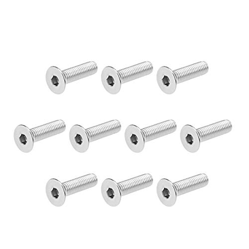 Vis à tête plate hexagonale M8x30mm en inox 304 pour éviter la rouille et les têtes usées