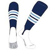 PEAR SOX OTC Baseball Softball Stirrup Socks (F, 5in) Navy, White, Sky Blue