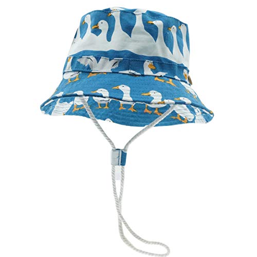 Happy Cherry - Sombrero Pescador para Bebé Niños Niñas Verano Infantil Gorra Protectora del Sol Cartoon para Playa Vacaciones Bucket Hat Estampado de Pato Azul - 50cm(18-36 Meses)