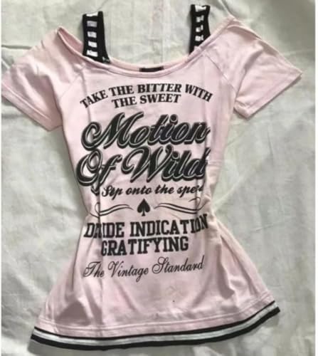 Image of Kawaii Cutecore Harajuku Vintage Y2k 2000s Tops Summer Goth Emo Alt Short Sleeve Graphic Tee