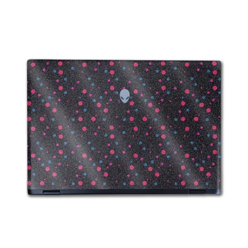 Image of Glossy Glitter Laptop Skin Compatible with Alienware M16 R2 (2024) - Magenta Dots - Premium 3M Vinyl Protective Wrap Decal Cover - Easy to Apply | Crafted in The USA by MightySkins