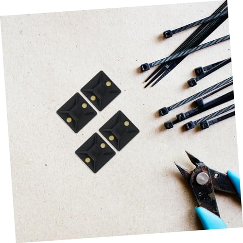 100 Pzs Bases de Brida Autoadhesivas ABS con Orificio para Tornillo Negro | Anclas Compactas, Instalación Fácil, Sujeción Segura, Gestión de Cables para Arnés, Bridas y Racimos miniatura 3