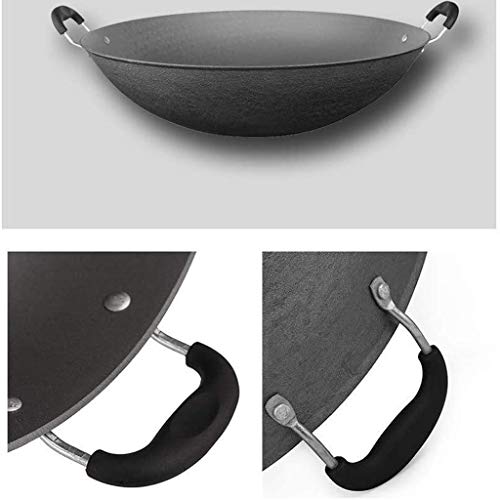 Wok tradicional de hierro fundido ligera con 2 mangos miniatura 5