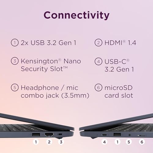 Image of Lenovo Chromebook 15.6 inchFHD Laptop, Intel Dual Core N4500, 8GB RAM, 128GB Storage (64GB eMMC+64GB SD Card), Business & Students Laptop, Anti-Glare, HDMI, USB, Webcam, WiFi 6, Bluetooth, Chrome OS, Blue