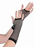 Long fishnet gloves - black