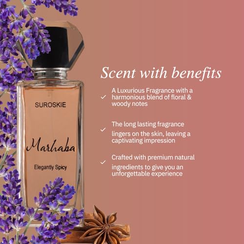 Image of Suroskie Marhaba Perfume 50Ml | Luxury Eau De Parfum | Long Lasting Unisex Fragrance Spray | Aromatic Blend Of Aqua, Cinnamon & Amber Scent | Spicy, Citrus & Woody Notes | Premium Gift For Men & Women