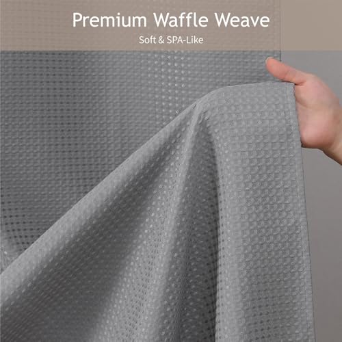THAIGEE 256GSM Grey Long Waffle Textured Shower Curtain, 72x78 Inch by THAIGEE - Used condition - Image 7